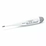 Beurer FT 09 Digital- und Körperthermometer, wasserdicht, LCD-Display mit Messbereich +/- 1 ºC, akustisches Signal, ohne Glas, Farbe : Grau-weiß