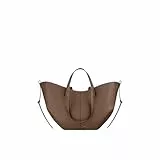 CORIOS Damen Handtasche Flügeltasche Cyme Rindsleder Schultertaschen Eimer Taschen Große Kapazität Tragetasche Elegant Tote Beutel Henkeltaschen 2pcs für Reise Arbeit Shopper Alltag Kastanie S