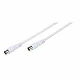 Vivanco 48921 Koaxialkabel 5 m RF weiß – Koaxialkabel (5 m, RF, Stecker/Stecker, gerade)