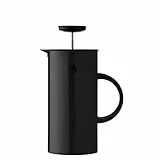 Stelton French Press EM77 - Französische Kaffeepresse, Kaffeemaschine, Isolierkanne, leicht zu öffnen & schließen - Spülmaschinenfeste Teile - Inkl. Messlöffel - 1 Liter (8 Tassen), Schwarz