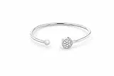 Tommy Hilfiger Jewelry Offenes Bangles Armband für Damen aus Edelstahl mit Kristallen - Erhältlich aus Gold, Nelkengold oder Silber