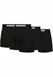Urban Classics Organic Boxer Shorts 3-Pack – Herren Boxershorts aus Bio-Baumwolle mit Elastikbund und Branding, komfortable Passform, Black+Black+Black, 5XL