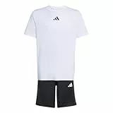 adidas Unisex Kids TRAIN ESSENTIALS 3-STRIPES T-SHIRT SET, white/black, 15-16 Years