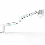 IXTECH RGB Low Profile Galgenarm für Mikrofon, verstellbarer Mikrofonarmständer mit Tischhalterungsklemme, drehbarer Mikrofonarm Mikrofonständer mit Kabelmanagement für Podcast-Streaming,