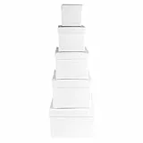 Ideen mit Herz Geschenkboxen mit Deckel | Pappboxen | 5er Set | 5 verschiedene Größen ineinander, groß bis klein | aus stabilem Karton | ideal für Geburtstag & Hochzeit | quadratisch 6 bis 14cm