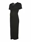 Mama.licious Damen Mltrinity Tess Ss JRS Midi Dress 2F Noos, Schwarz, M EU