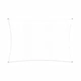 Lumaland Sonnensegel Rechteckig 3 x 4 Meter | Wetterbeständiger Sonnenschutz inkl. Befestigungsseile | Terrasse, Garten & Balkon Schattenspender aus HDPE Segelstoff mit UV Schutz [Weiß]