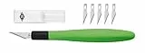 Wedo Comfortline Bastelmesser Skalpell mit Softgriff inkl 5 Ersatzklingen und Schutzkappe apfelgrün/schwarz