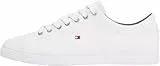 Tommy Hilfiger Herren Cupsole Sneaker Essential Leather Schuhe, Weiß (White), 44