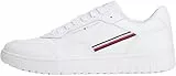 Tommy Hilfiger Herren Cupsole Sneaker Basket Core Stripes Low Top, Weiß (White), 45