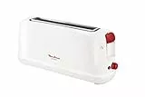 Moulinex Principio LS160111 Toaster mit langem Schlitz, 25 cm, Krümelauffangschale mit 7 Röststufen, Auftaumodus und Ausschalttaste, für große Brotsorten, weiß