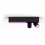 Philips Hue White & Color Ambiance Centris 2er Spot, dimmbar, 16 Mio. Farben, steuerbar via App, kompatibel mit Amazon Alexa, schwarz, neue Generation