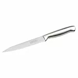 Nirosta Küchenmesser gezahnt STAR, scharfes Allzweckmesser, Edelstahl, handlicher Griff, handgeschärfte, gezackte Wellenschliff-Klinge, (Klingenlänge: ca. 12 cm), Menge: 1 Stück