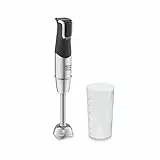 Jamie Oliver by Tefal Stabmixer, Edelstahlklingen, 1200 Watt, Mixerfuß spülmaschinengeeignet, Multi-Speed Trigger, Spritzschutz, inkl. 800 ml Becher, Mixer, Schwarz/Edelstahl, HB95JD10