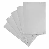 herlitz Flipchart Papier Recycling, blanko, mit 20 Blatt je Block, gerollt verpackt, 6 fach Lochung, 5 Stück