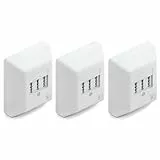 deleyCON 3 Stück Telefondose TAE NF/F Anschlussdose NFF 2X Telefonanschluss + 1x Nebenstelle Fax Anrufbeantworter Modem NTBA DSL-Splitter Weiß