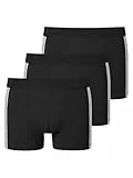 Schiesser Herren 3 Pack Softbund Und Streifen - 95/5 Organic Boxershorts, Schwarz_173816, L EU