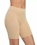 YARRCO Damen Unterhose Unter Rock Kurze Hose für Kleid Unterrock Hohe Taille Slipshort Radlerhose Boyshort Boxershorts Unterwäsche (Nude, M)