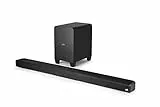 Polk Audio Signa S4 True Dolby Atmos TV Soundbar mit Wireless Subwoofer, 3.1.2 Soundbar für TV Geräte, HDMI eARC, Bluetooth, AUX, optischer Eingang, Schwarz