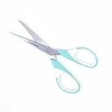 Craftelier - Universal Mittlere Schere aus Edelstahl - Ergonomischer Griff und spitze Form | Geeignet für Links- und Rechtshänder | Größe: 16,51 cm - Farbe: Türkis und Weiß