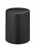WENKO Schwingdeckeleimer Atri, 6 Liter Kosmetikeimer mit Deckel aus hochwertigem Kunststoff mit Inneneimer, Hülle zum Überstülpen Macht Müllbeutel unsichtbar, (B/T x H): Ø 21 x 25,5 cm, Schwarz