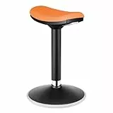 LogiLink EO0071 - Sitz-/Steh-/Drehhocker, höhenverstellbar 56–82 cm, Tragkraft max. 136 kg, Farbe: Schwarz/Orange