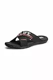 Camp David Herren Beach Slipper mit Label Prints Black, 43