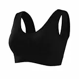 Memoryee Sport BH Damen Große Brüste Starker Halt Push Up Ohne Bügel 1er Pack Set Gepolstert Joggen Yoga Laufen Reiten Bra Crop Top Schwarz XL