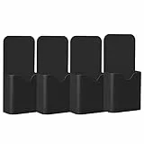 MoKo Magnetisch Markerhalterung, 4 Stück Stift/Bleistift/Magnete/Marker Ablage Whiteboard Stifthalter Schulbedarf für Schulleben Zuhause, Kühlschrank, Schließfach, Magnetische Oberflächen - Schwarz