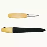 Morakniv Schnitzmesser Erwachsene - Mora Schnitzmesser 120 für feine Schnitzarbeiten - 62 mm Klinge aus deutschem Kohlenstoffstahl - Schnitzwerkzeug mit Birkenholzgriff & Scheide - Made in Sweden