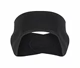 axy Stirnband Ohrenschutz für Damen und Herren mit Klettverschluss - Winter/Frühling/Herbst Sport Haarband Elastisch Ohrenwärmer Kopfband für Jogging Laufen Wandern Fahrrad OHR2 (Schwarz)