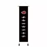 CoolChange Akatsuki Rollbild aus Stoff mit den Stirnband Zeichen der Nukenin | Kakemono 142x33cm | Inkl. Haken