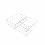 Lilly Things ANTIRUTSCH Schubladen Ordnungssystem (transparent) Schubladen Organizer Schubladeneinsatz Aufbewahrungsbox für Make-Up Kosmetik Schminktisch Schreibtisch Büro Bad Küche (3-teilig A)