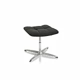 hjh OFFICE 671005 Retro Hocker SARANTO Stoff Schwarz Home-Office Sitzhocker Polsterhocker, höhenverstellbar