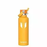 Super Sparrow Trinkflasche Edelstahl - Ultraleicht Thermobecher - 750ml - Standardmund Stroh-Deckel - BPA-Frei Thermoskanne, Thermosflasche für Sport, Travel, Schule, Outdoor