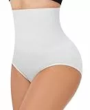 YARRCO Damen Unterhose Bauchweg Shapewear Miederslips Nahtlose Miederhose Hohe Taille Miederpants Body Shaper Slips Formende Unterwäsche Höschen (Weiß, XL)