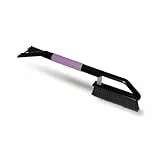 ToM PaR Bürste und Schaber | Bürstenschaber | Ergonomischer und Weicher Griff | Eiskratzer Auto mit Besen | 2-in-1 Schneebürste und Eiskratzer | Reinigungsbürste | Länge: 55cm | Rosa