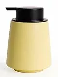 Autumnlife Seifenspender Gelb, 400ml Spülmittelspender Keramik Seifenspender mit Großer Pumpenkopf, Nachfüllbarer Flüssigseifenspender Matt Soap Dispenser für Küche, Bad
