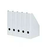 LANDRÉ Stehsammler A4, aus stabilem Karton, 7cm breit, weiss, 5 Stück
