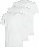 Calvin Klein Herren 3er Pack T-Shirts Kurzarm mit V-Ausschnitt, Weiß (White, White, White), M