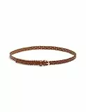 PIECES Pcavery Leather Braided Slim Belt Noos,Cognac,85