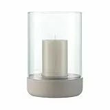 blomus Windlicht -Calma- | Kerzenhalter aus Beton & Glas | Farbe Fungi | Größe L | 15L x 15B x 22,5H cm | Indoor Windlicht |