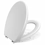 CECIPA Toilettendeckel mit Absenkautomatik, WC Sitz Oval, Klodeckel Absenkautomatik, Klobrille Weiß, O-form Toilettenbrille, Klositz Oval, WC Deckel Soft Close, Quick Release Toilettensitz- DERW SERIE