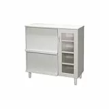 Iris Ohyama, Aufbewahrungsmöbel, Buffet, Geschirrschrank Mit Schiebeplatte und 6 Regalen, Design, Mehrzweck, Küche, Esszimmer, Wohnzimmer - Cabinet KBN-9390 - Eiche weiß