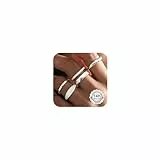 CASSIECA 5Pcs Ringe Set für Damen, Silber Stack Ringe mit Kubischer Zirkon Daumen Ring Fingerring Verlobung Versprechen Offene Ring Schmuck für Freundin Frau Mom