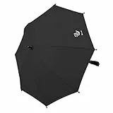 Altabebe (AL7005-30) Universal Sonnenschirm Sonnenschutz für Kinderwagen und Buggy - UV Schutz 50+ / 73 cm Durchmesser - Biegsamer Schirm mit Universalhalterung für Rund- und Ovalrohre - Dunkelgrau