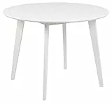 AC Design Furniture Roxanne Esstisch für 4 Personen in Weiß, Ø: 105 x H: 76 cm, Küchentisch mit Weißer Lackierung, Moderner Retro Stil für das Esszimmer, Esstisch Rund