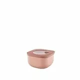 Guzzini - Kitchen Active Design, STORE&MORE BIO, Dicht schließende niedrige Dosen für Kühlschrank/Gefrierschrank/Mikrowelle (S) - Rosa Pfirsichblüte, 12,2 x 12,2 x h6,8 cm | 450cc - 170719251