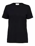 SELECTED FEMME Damen Slfmyessential O-neck Tee Noos T-Shirt, Schwarz, XL EU