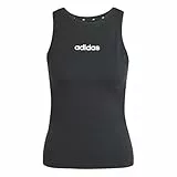 adidas Damen Essentials LINEAR Slim Cotton Tank, Black/White, XXL